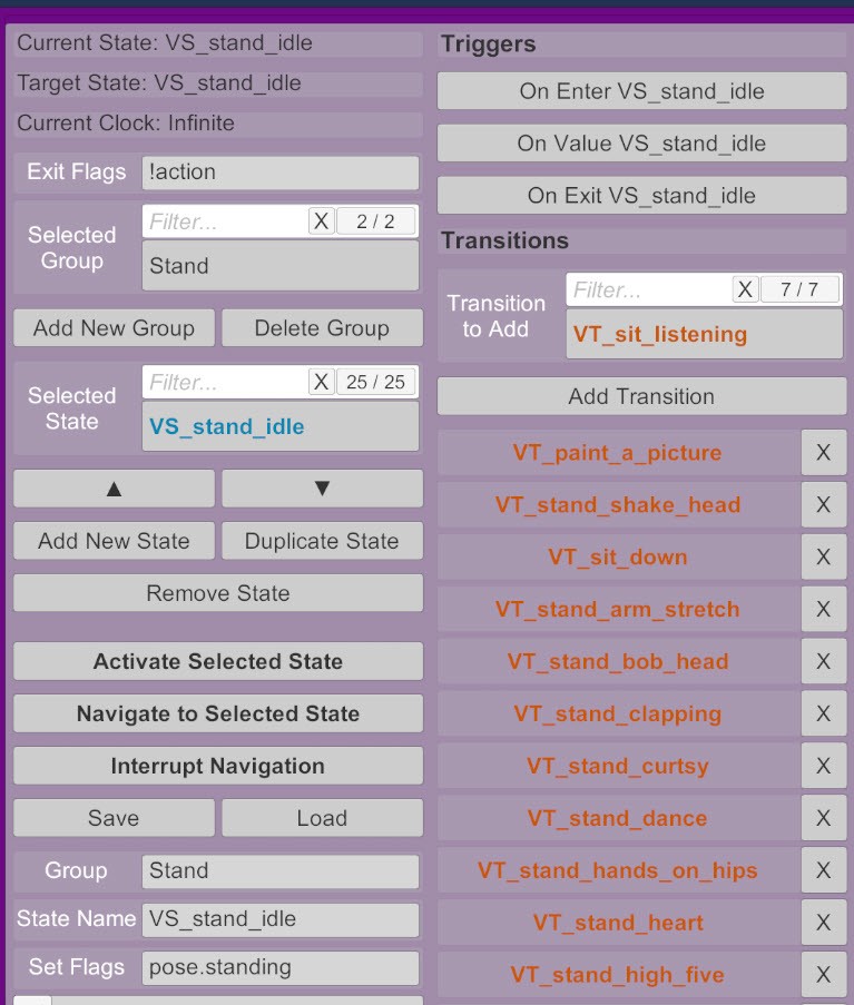 Routimator state machine overview